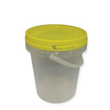 Bulk 100 x 1.2L Empty Honey Bucket with Lid - 1.5Kg Clear Tamper Proof Plastic Tub - Front View