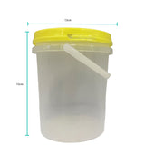 Bulk 10 x 1.2L Empty Honey Bucket with Lid - 1.5Kg Clear Tamper Proof Plastic Tub - Front View