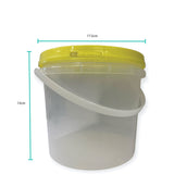 Bulk 100 x 2.2L Empty Honey Bucket with Lid - 3Kg Clear Tamper Proof Plastic Tub - Front View