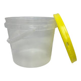Bulk 100 x 2.2L Empty Honey Bucket with Lid - 3Kg Clear Tamper Proof Plastic Tub - Top-Down View