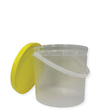 Bulk 10 x 2.2L Empty Honey Bucket with Lid - 3Kg Clear Tamper Proof Plastic Tub - Top-Down View