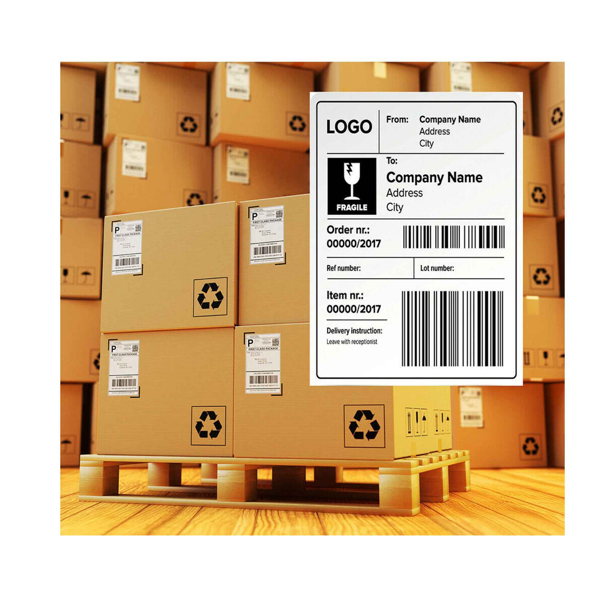 10 Rolls of 400 Thermal White Shipping Labels - 102x150mm Direct Adhesive Stickers