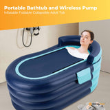 Inflatable Portable Spa Bathtub with Wireless Pump - Foldable Adult Relaxation Tub