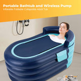 Inflatable Portable Spa Bathtub with Wireless Pump - Foldable Adult Relaxation Tub - Front View