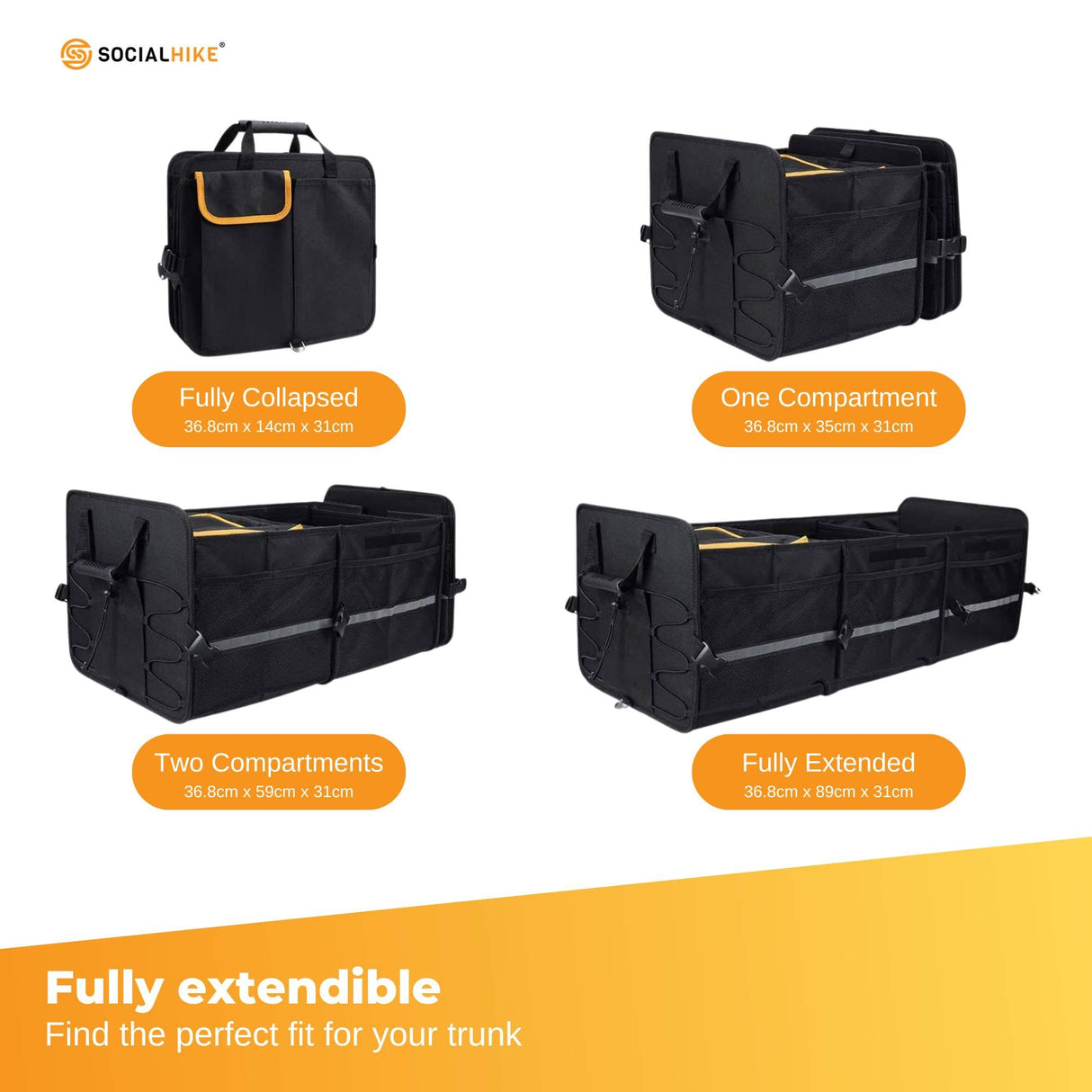 Trunk Storage Organizer with Insulated Cooler - Collapsible Boot Management Solution