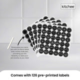 4 Tier Metal Spice Rack + 28 Glass Jars - Kitchen Pantry Herb Storage Organiser - Low Angle