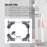 Adjustable Appliance Base Stand - Lock Wheel Trolley For Washing Machine Fridge - Top-Down View
