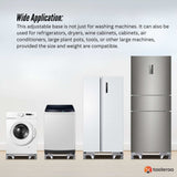 Adjustable Appliance Base Stand - Lock Wheel Trolley For Washing Machine Fridge - Close-Up Angle
