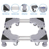 Adjustable Appliance Base Stand - Lock Wheel Trolley For Washing Machine Fridge - Front View