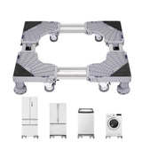 Adjustable Appliance Base Stand - Lock Wheel Trolley For Washing Machine Fridge - Low Angle