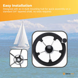 14 Premium Stainless Steel Boat Steering Wheel with Ergonomic Grip and Assist Knob