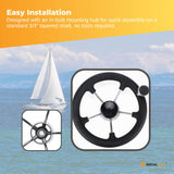 14 Premium Stainless Steel Boat Steering Wheel with Ergonomic Grip and Assist Knob - 45-Degree Angle
