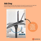 Portable Adjustable Tripod Stand for Projectors and Laptops with Phone Holder - Rear View