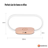 Wireless Phone Charger Table Lamp - USB Port Charging Bedside Light With Clock - Side View
