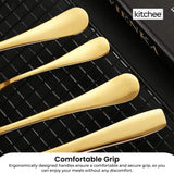 Elegant 16-Piece Gold Stainless Steel Cutlery Set in Gift Box - Rear View