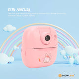 Kids Rechargeable Instant Print Camera Pink - Digital Thermal Photo Video MP3 - Extra Image