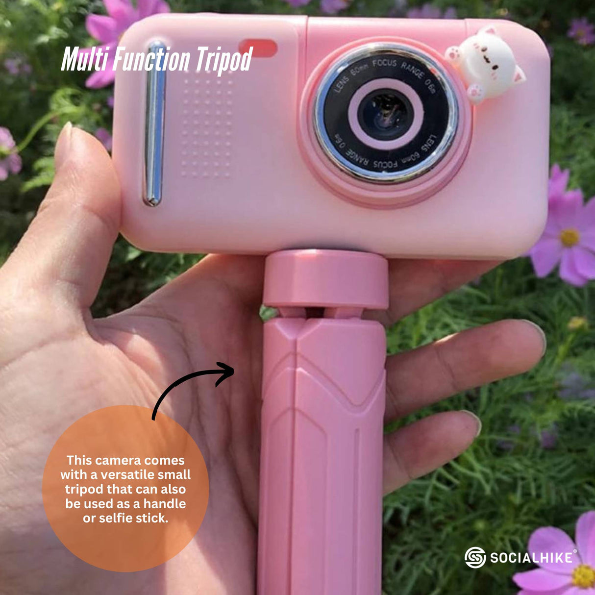 Adorable Pink Kids HD Digital Camera - Creative Selfie & Video Maker with 2.4 Inch Screen