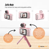 Adorable Pink Kids HD Digital Camera - Creative Selfie & Video Maker with 2.4 Inch Screen