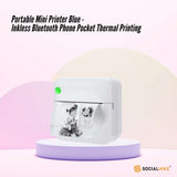 Compact Inkless Bluetooth Thermal Pocket Printer - Mini White Printer for On-the-Go Printing