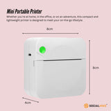 Compact Inkless Bluetooth Thermal Pocket Printer - Mini White Printer for On-the-Go Printing - Rear View