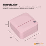 Compact Pink Thermal Mini Printer - Inkless Bluetooth Pocket Device for On-the-Go Printing - Side View