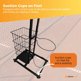 Sports Equipment Storage Rack - Vertical Ball Organiser Basketball Garage Stand - Rear View