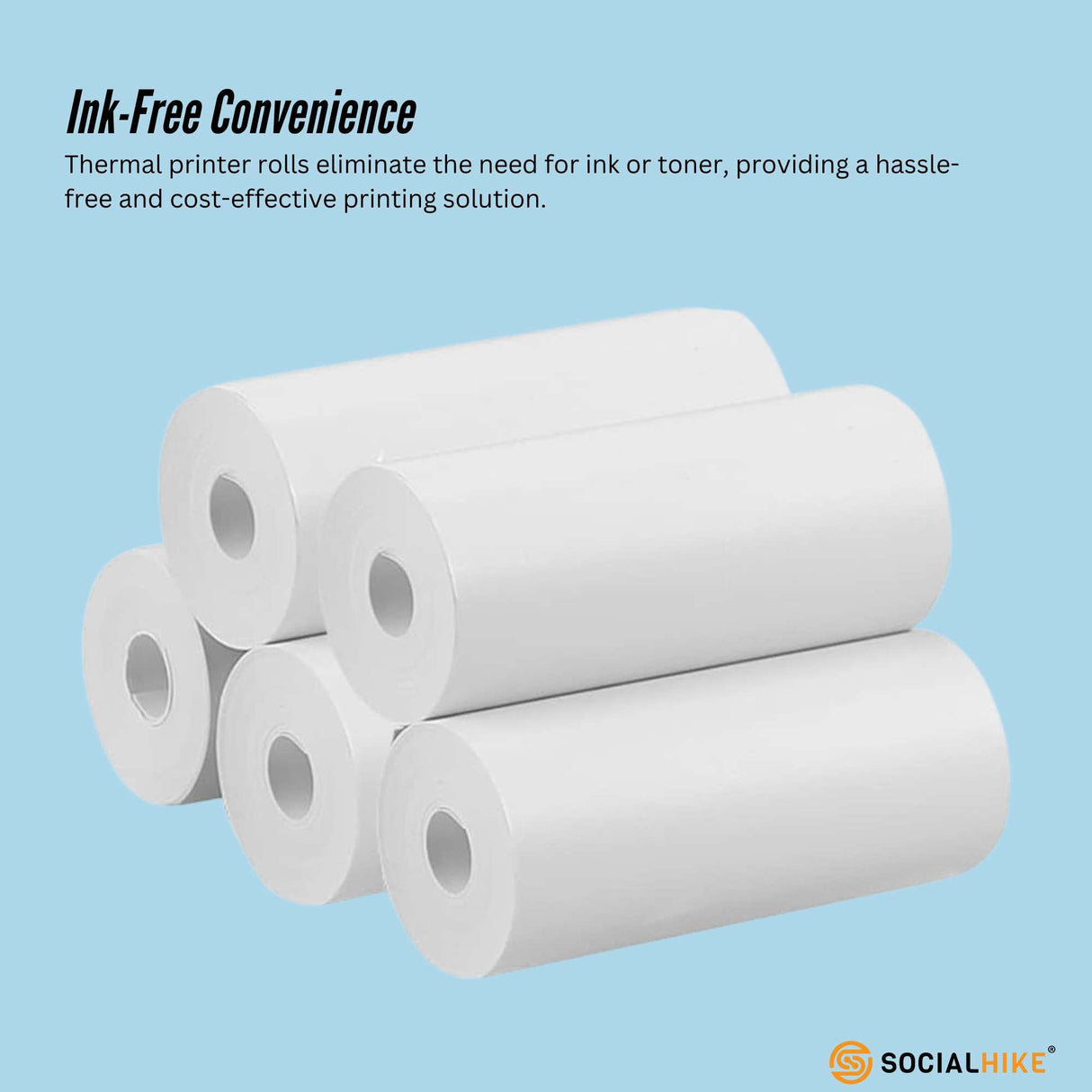 Instant Print Thermal Paper Rolls - 5 Pack for Mini Cameras and Printers