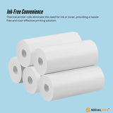 Instant Print Thermal Paper Rolls - 5 Pack for Mini Cameras and Printers - Side View