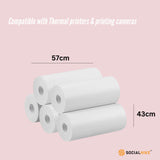 Instant Print Thermal Paper Rolls - 5 Pack for Mini Cameras and Printers - 45-Degree Angle