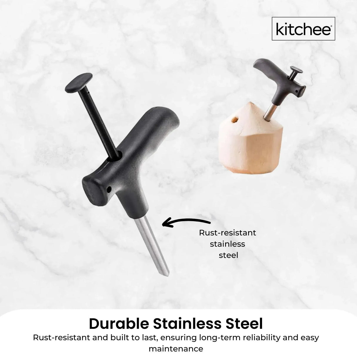 5-Pack Stainless Steel Coconut Opener Set - Efficient Kitchen Tool for Quick Coconut Access