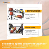 Social Hike Sports Equipment Storage Organiser Trolley on Wheels - Garage Basket - Close-Up Angle