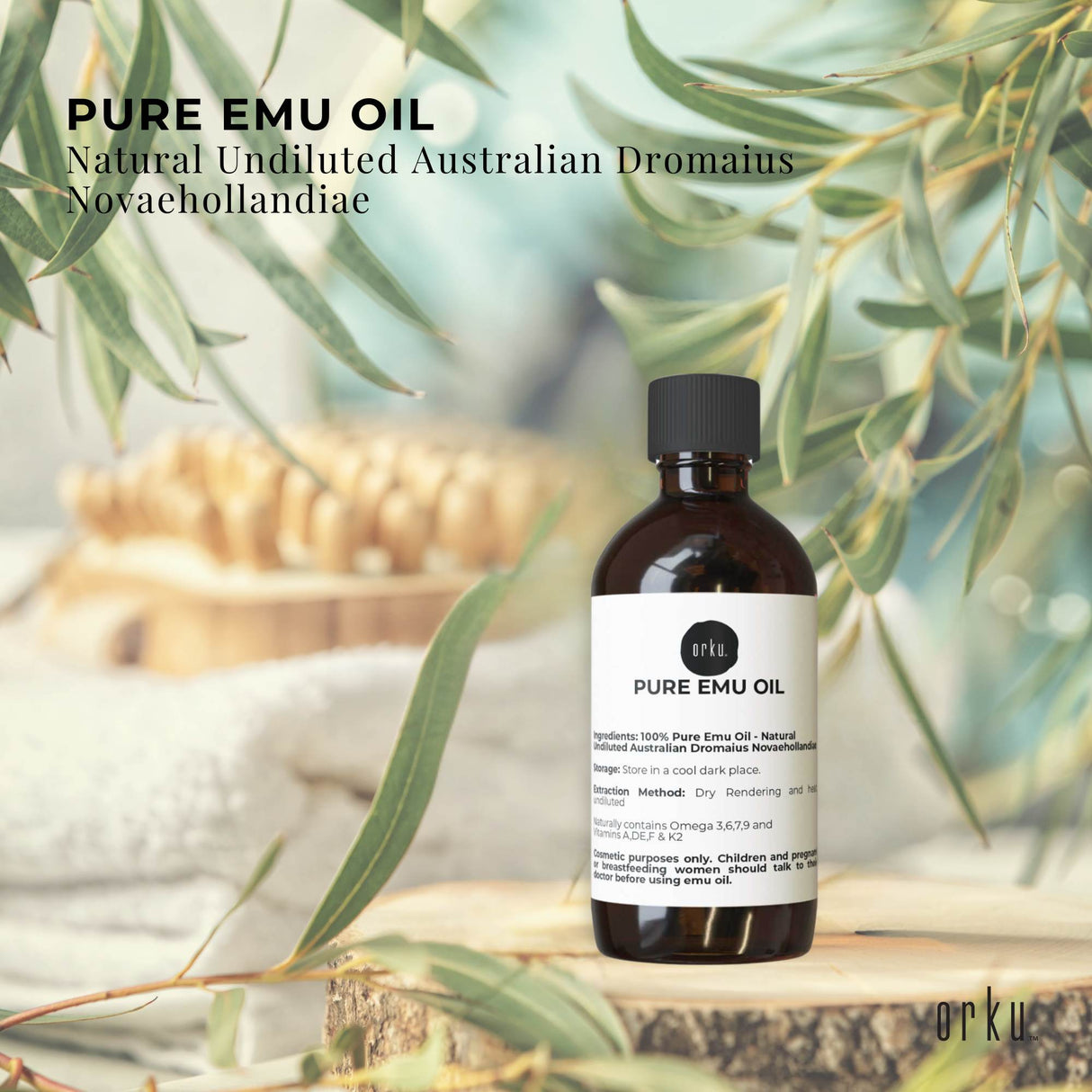 Orku 250ml Premium Emu Oil - Natural Australian Essential Fatty Acids