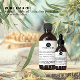 Orku 250ml Pure Emu Oil + Bonus 25ml Bottle - Australian Dromaius Novaehollandiae - Front View