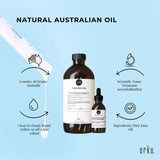 Orku 500ml Pure Emu Oil + Bonus 25ml Bottle - Australian Dromaius Novaehollandiae - Top-Down View