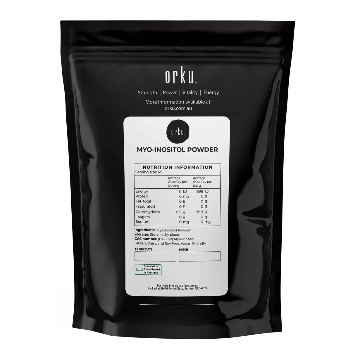 Orku 2Kg Myo Inositol Powder - USP Grade High Purity Unflavoured