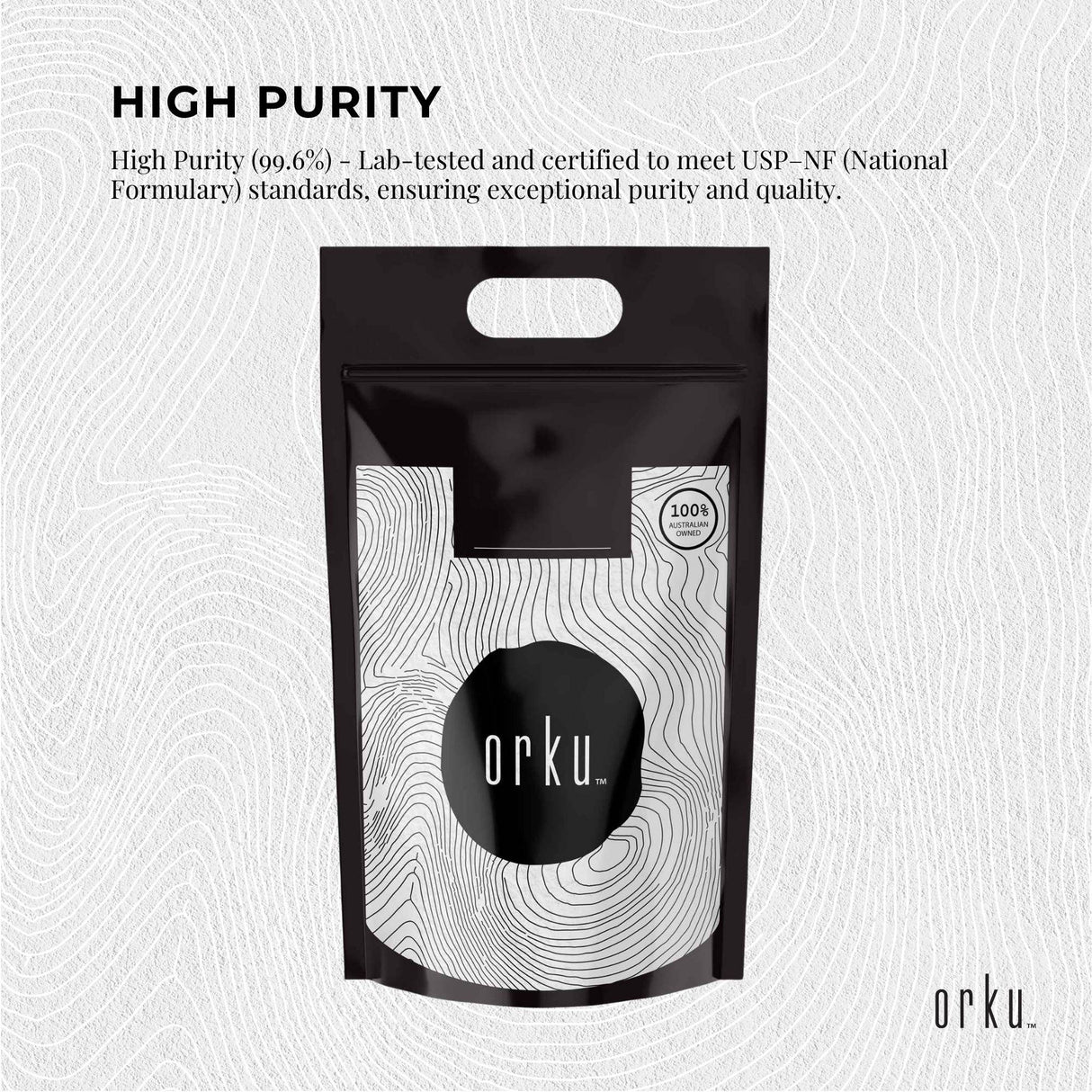 Orku 5Kg Myo Inositol Powder - USP Grade High Purity Unflavoured