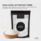 Orku 2Kg Chicory Root Inulin Powder - Unflavoured Food Ingredient - Side View