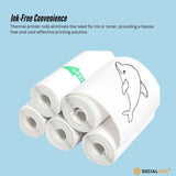 5-Pack Instant Print Thermal Paper Sticker Rolls for Mini Cameras and Printers - Side View