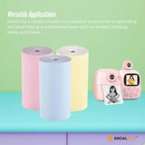 Social Hike 3 Pack Thermal Paper Camera Rolls Colour - Instant Print Refill - Top-Down View