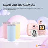 Colorful Thermal Printer Paper Rolls - Instant Print Refill Pack (3 Rolls) - Front View