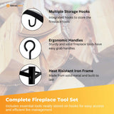 Social Hike Firewood Rack Stand and Fireplace Tool Set for Log Holder Storage - Top-Down View