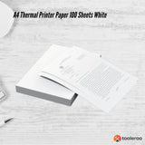 Tooleroo 100 Sheets BPA-Free A4 Thermal Printing Paper - Waterproof & Long-Lasting - Front View