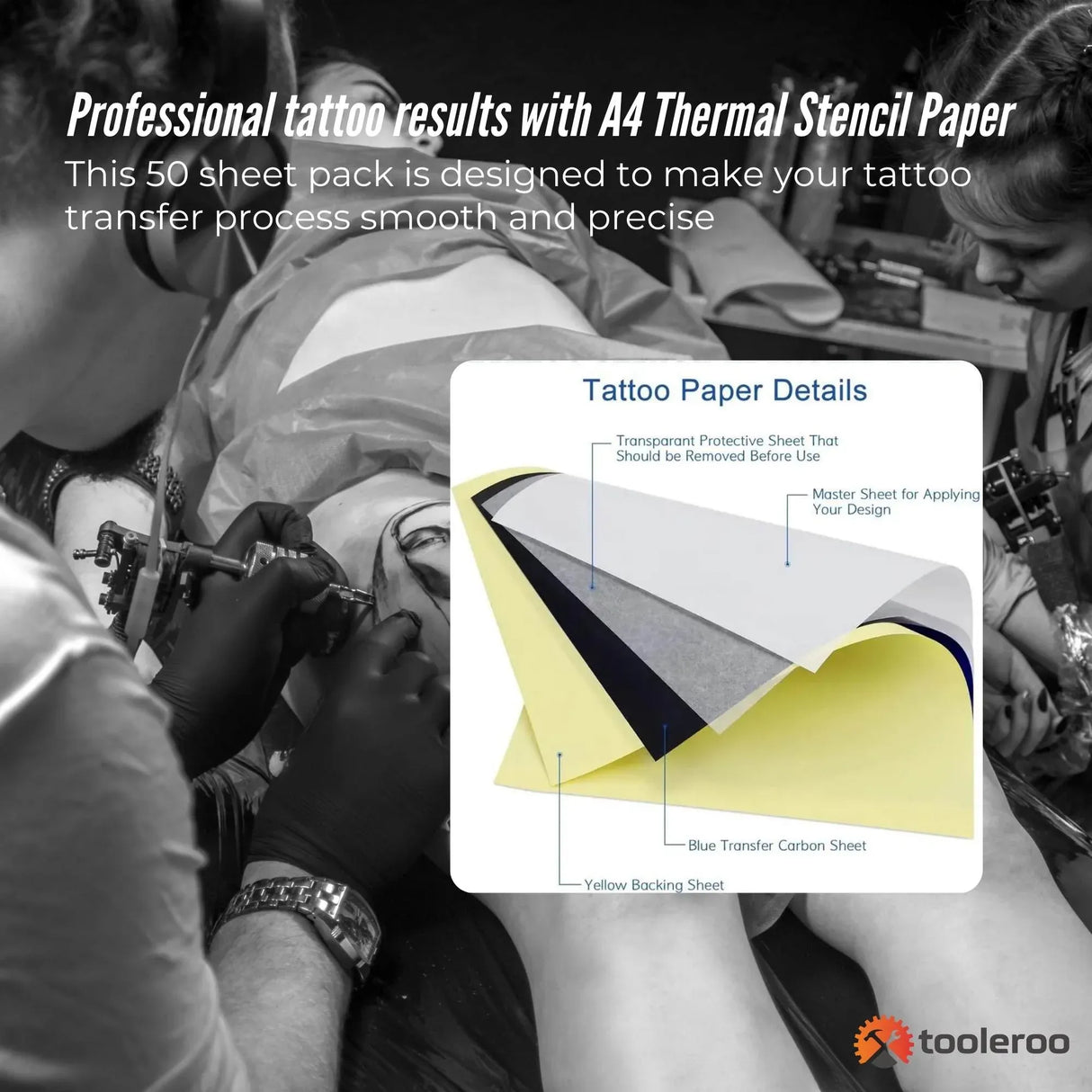 Professional A4 Tattoo Thermal Stencil Paper - 50 Sheets for Accurate Transfers