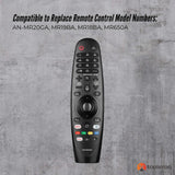 Tooleroo Universal Voice Remote for LG Smart TVs - Compatible with Magic Remote Models GA, BA Series - Rear View
