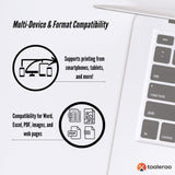 Compact Wireless A4 Thermal Printer Kit with 100 Sheets - Inkless and Portable - Top-Down View