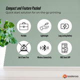 Compact Wireless A4 Thermal Printer Kit with 100 Sheets - Inkless and Portable - 45-Degree Angle