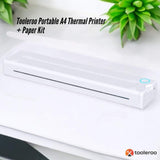 Portable A4 Wireless Thermal Printer Bundle - Inkless Printing with Paper Kit - Front View