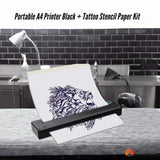 Portable A4 Wireless Thermal Tattoo Printer with Stencil Paper Kit - Front View