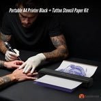 Tooleroo Portable A4 Thermal Printer Black + Tattoo Stencil Paper - Wireless