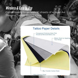 Portable A4 Wireless Thermal Tattoo Printer with Stencil Paper Kit - Top-Down View
